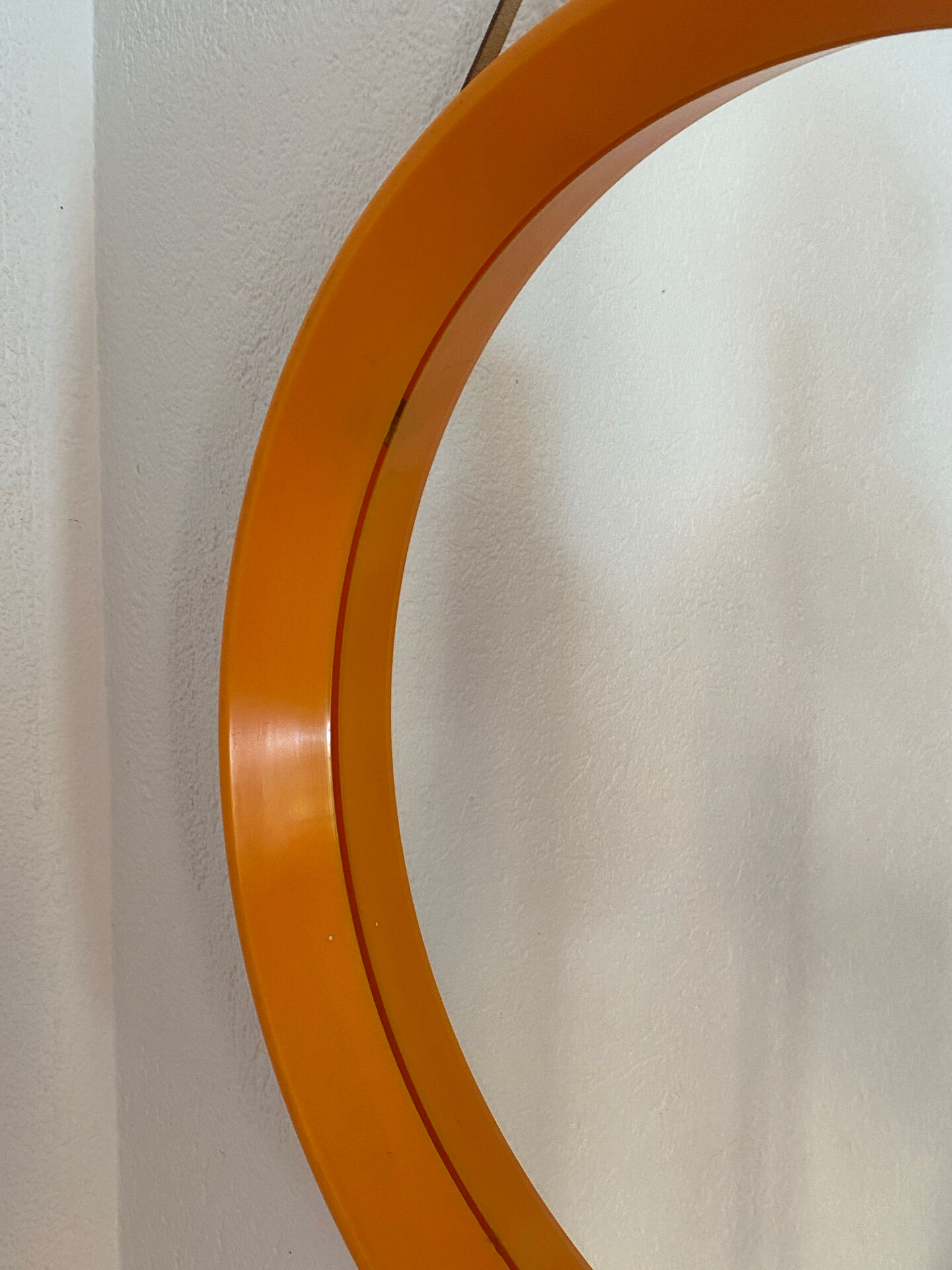 Danish round mirror, made of plastic, 1970s