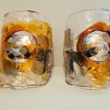 Pair of Murano glass sconces by Carlo Nason for Mazzega 70s