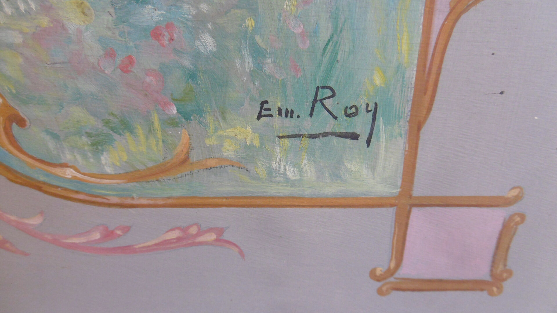 Painting oil scene venitienne - debut xxeme - signed emile roy
