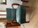 Art Deco green armchair in fabric and wood, 1920s, restored and reupholstered.