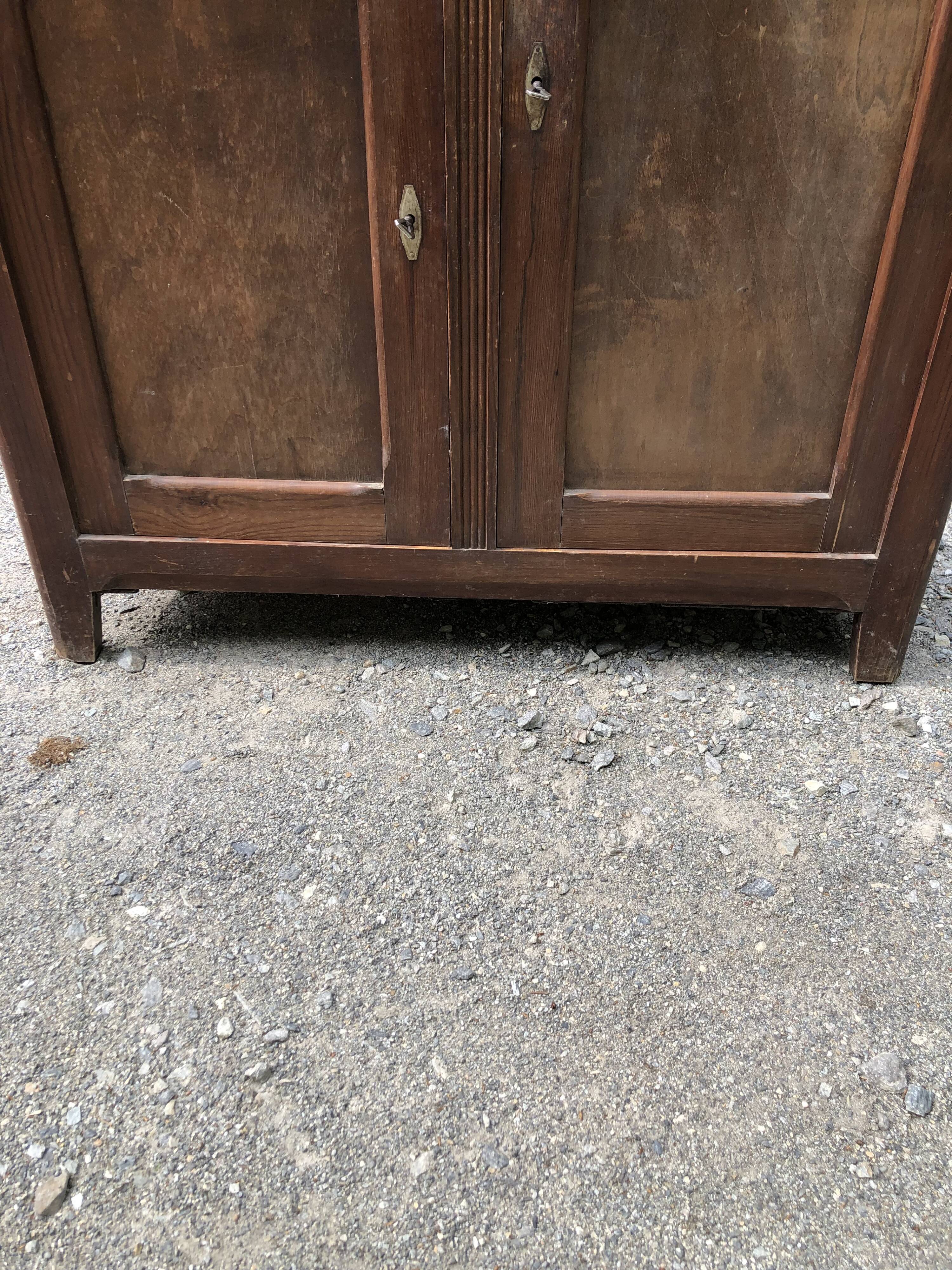 Vintage Parisian pine cabinet.