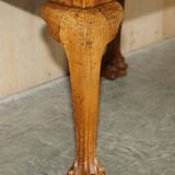 Writing desk in pollard oak from around 1800 with claw and ball carved legs.