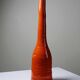 Bright orange mid-century decorative bottle lamp base glazed pottery.