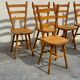 Set of 6 rustic pine chairs from the Vosges, 1980s.