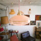 Pink and gold granite glass hanging