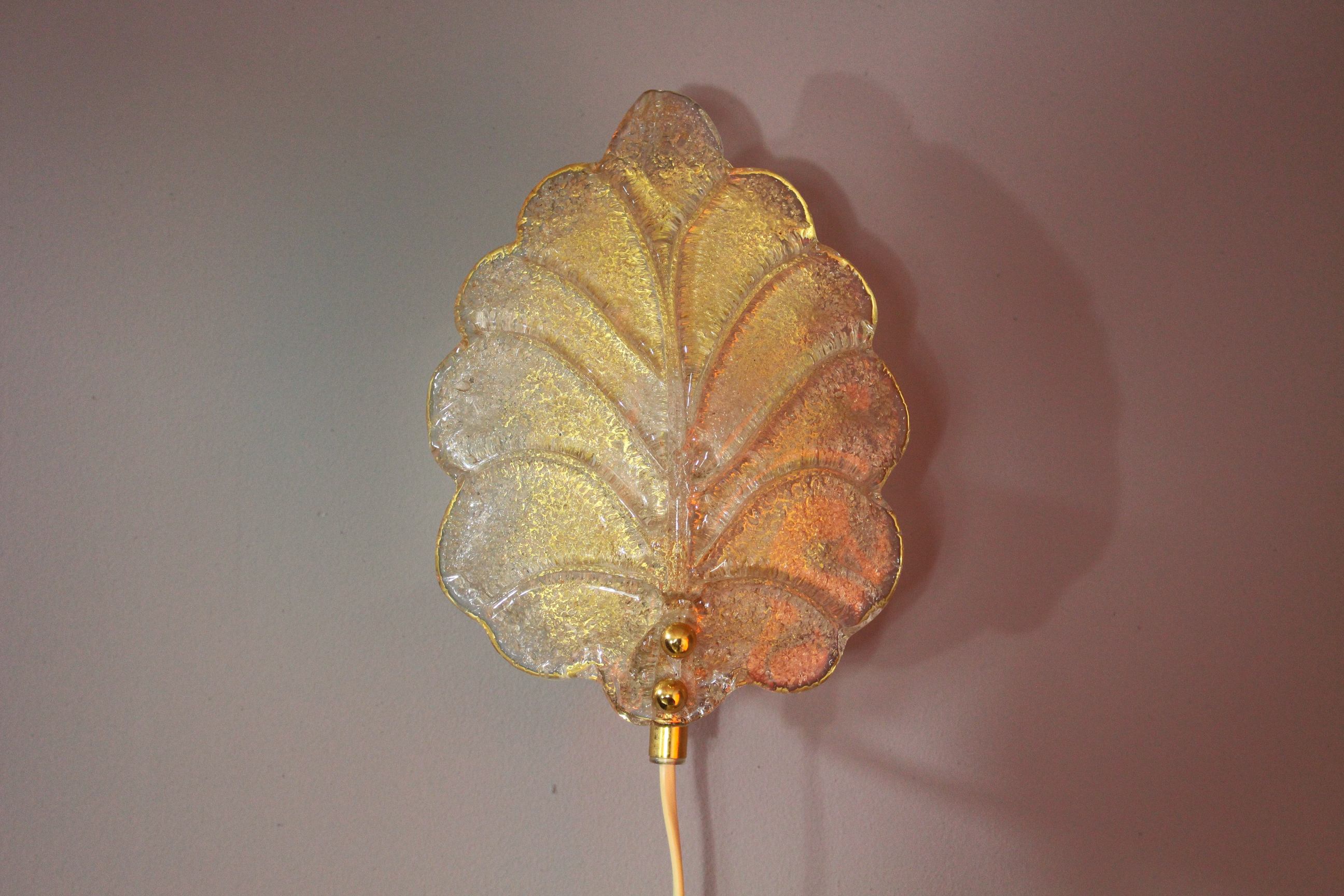 Glass wall lamp by Raf Sweden, 1970s