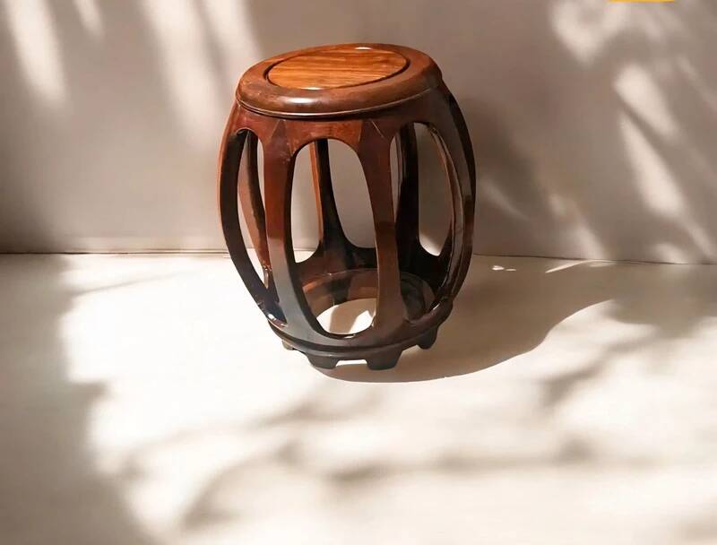 Tabouret guéridon en bois massif palissandre (sheesham), table d’appoint ar