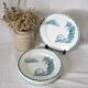 6 flat plates made of Clairfontaine earthenware buffon model in iron earth