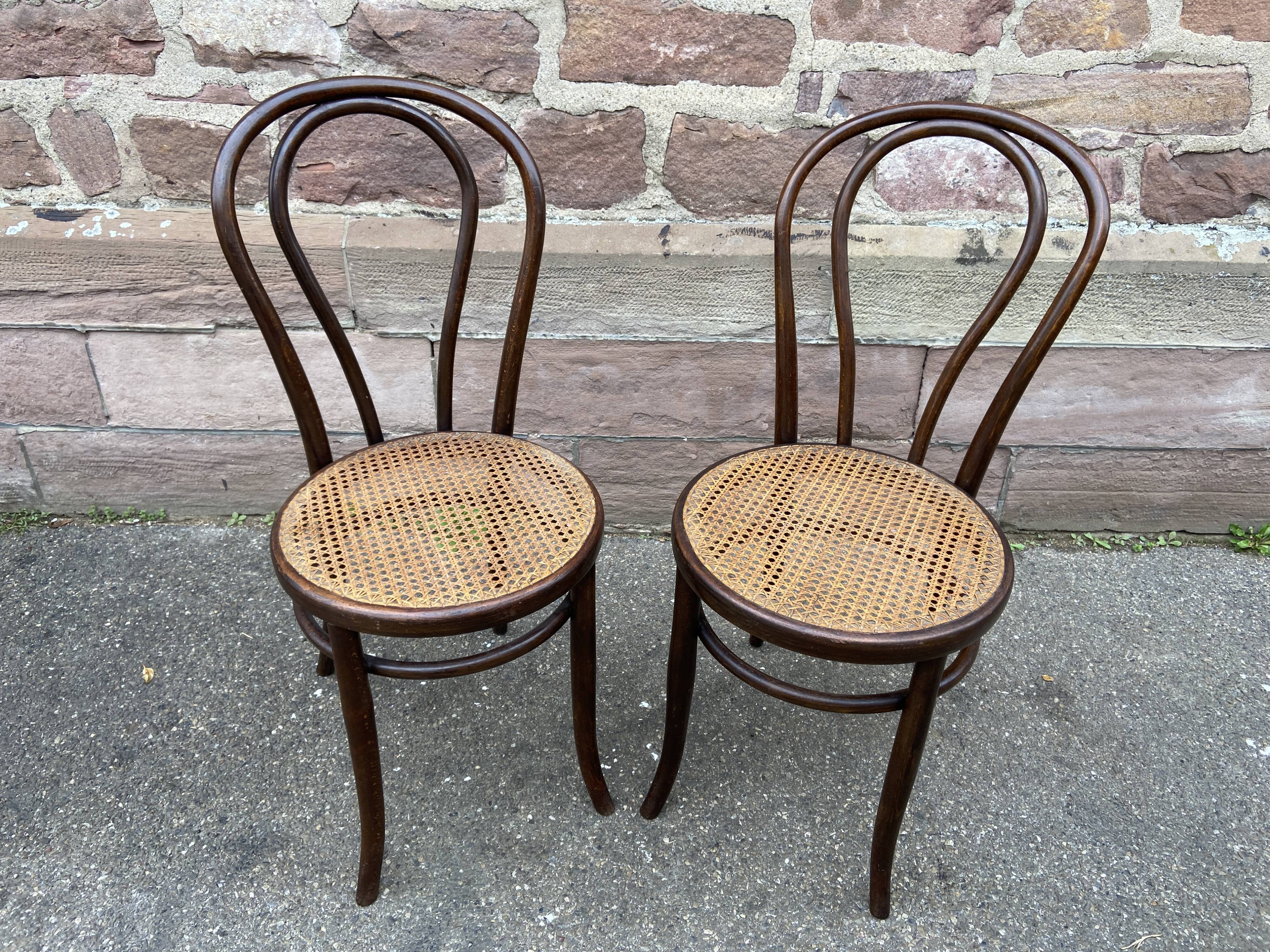 Pair of chairs bentwood Fischel Nr 18 vintage 1920