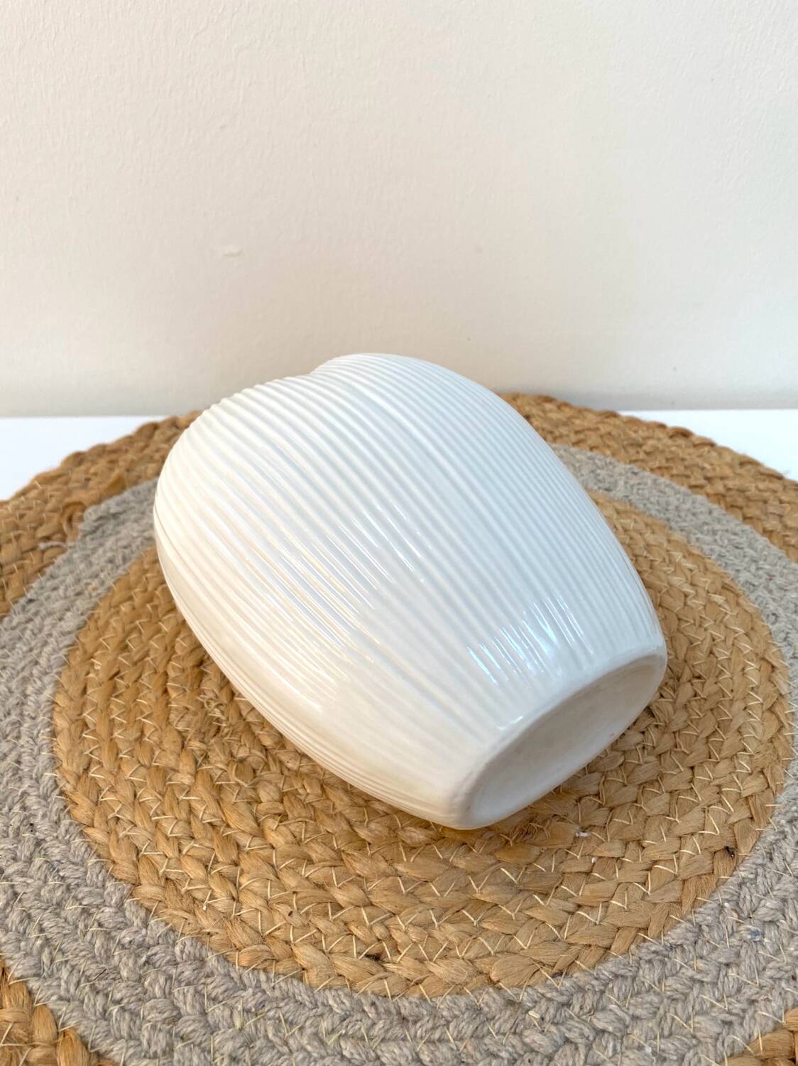 White striped graphic vase