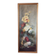 Large antique painting – Oil on canvas signed with chrysanthemums – Period 1900 – Decorative softness