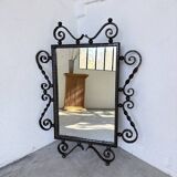 Brutalist wrought iron mirror 1940