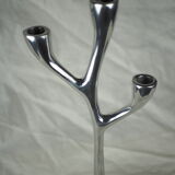 Modern mid-century aluminum three-pointed candelabra