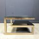 Vintage 23kt gold layered G shaped coffee table by Belgochrom, 1970s