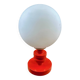 Vintage globe bedside lamp – red lacquered wooden base