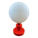 Vintage globe bedside lamp – red lacquered wooden base