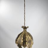 Svend Aage Holm Sørensen hanging lamp copper leaves brutalist