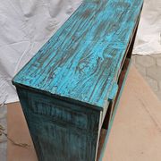 Old merchant's counter in Burmese teak.