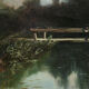 <paysage avec des ponts et des gens>, peintre italien du 19ème siècle