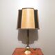 Vintage lamp with wove paper lampshade and velvet