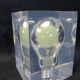 Pop art "Ampoule", fluorescent green light, design Pierre Giraudon 1970