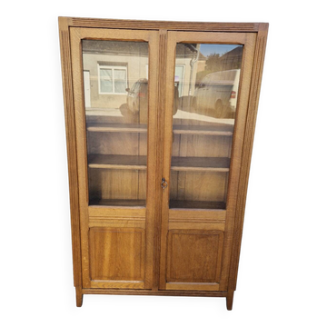 Parisian school display cabinet in oak, 1950