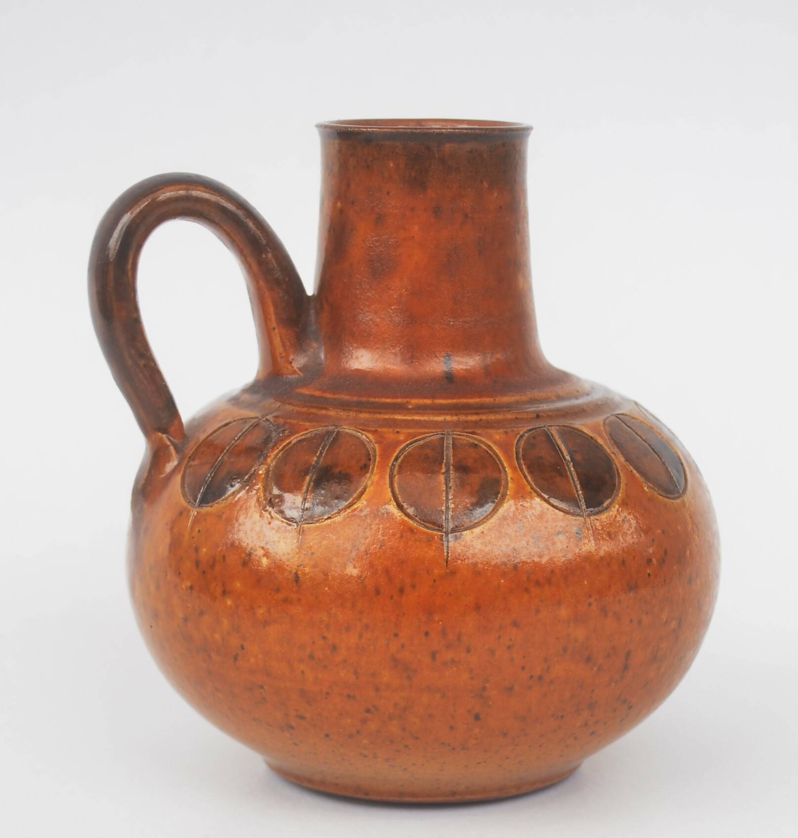 Gerhard Bauer Design Hand painted ceramic jug  18cm tall