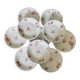 10 porcelain dessert plates with floral pattern
