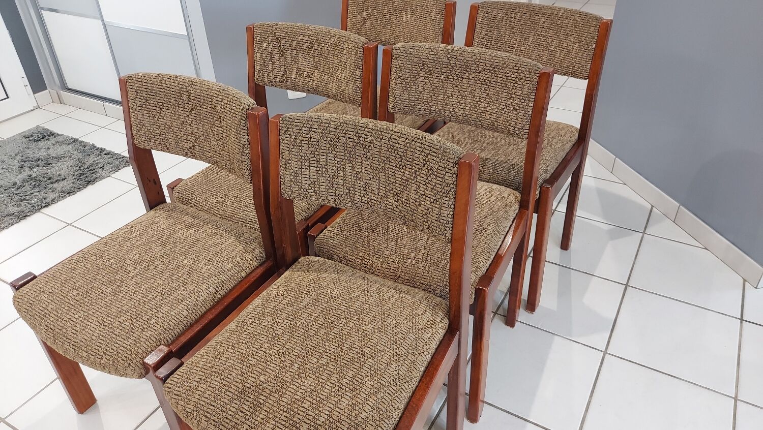 Suite of 6 vintage Baumann dining chairs 1970