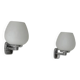 Pair of vintage opaline and chrome metal wall lights, France, 1970.
