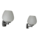 Pair of vintage opaline and chrome metal wall lights, France, 1970.