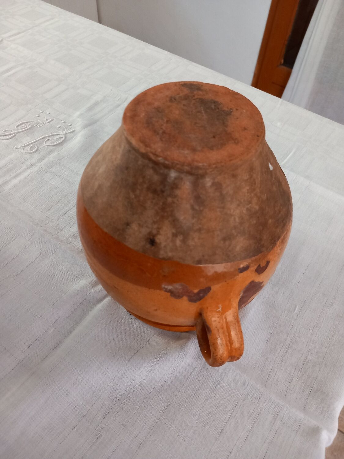 Varnished terracotta pot