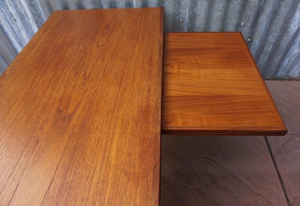 Table basse extensible teck rétro années 1960