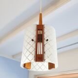 Danish 60s suspension in teak with bulging glass