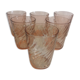 Set of 6 Arcoroc glasses from Luminarc rosaline model