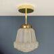 Pendant / Ceiling light with vintage art deco globe in frosted glass
