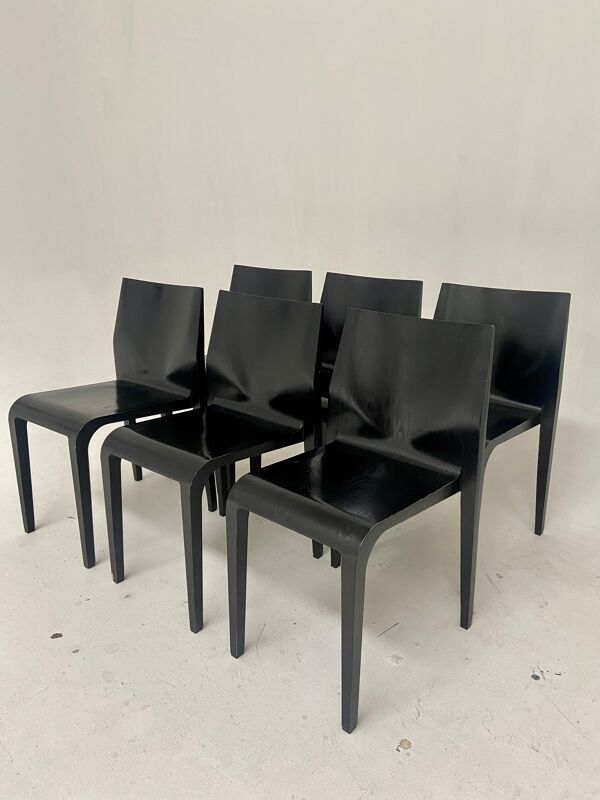 Lot de 6 chaises bois noir Alias La Legerra