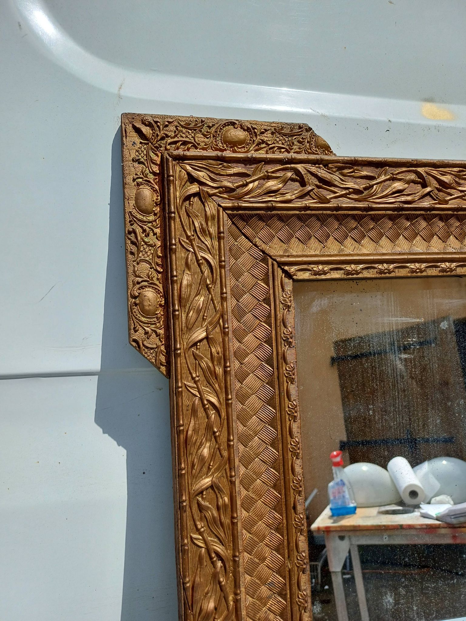 Miroir Bois et Stuk doré 19 ème