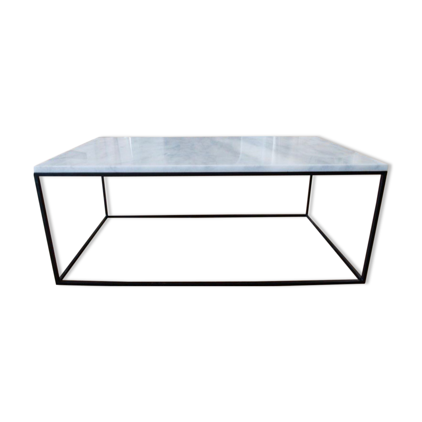 Square coffee table white carrara marble 100x100