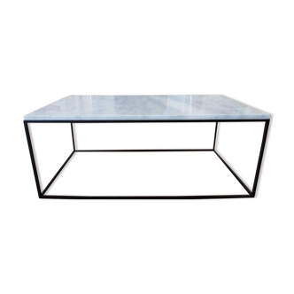 Square coffee table white carrara marble 100x100