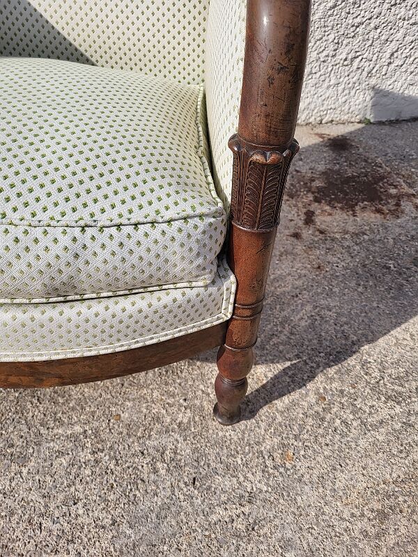 Armchair empire bergere in dark walnut from the XIXth century