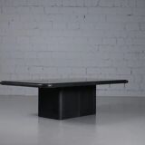 Coffee table (DS 3011) with mirror glass & leather from De Sede