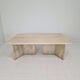 Robust Italian Travertine Coffee Table With two 3-leg Feet, 1980s