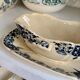 Blue ironstone sauce boat, "Blue Ibis" service no. 1.