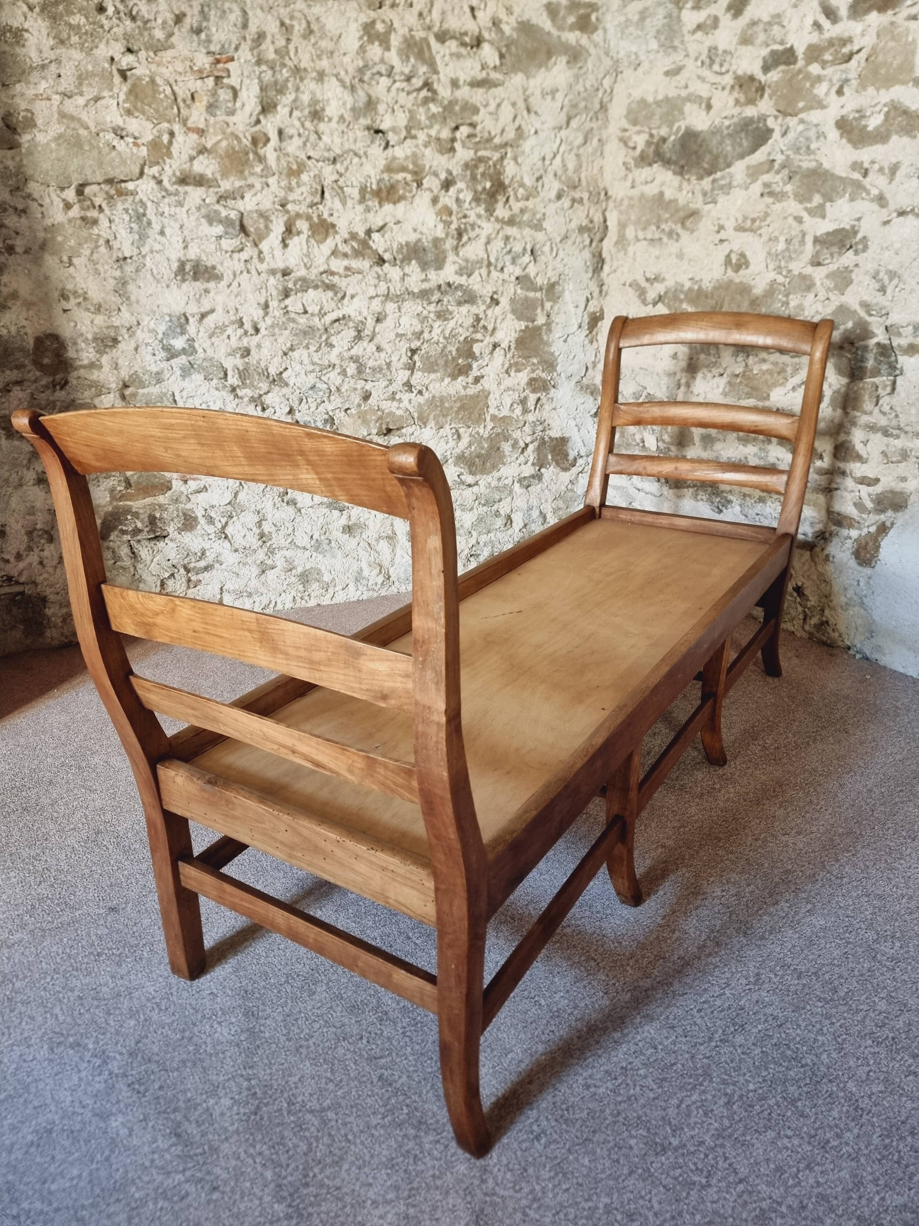 Antique Cherry Bench – Rustic French Daybed