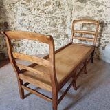 Banquette ancienne en merisier – Lit de repos rustique français