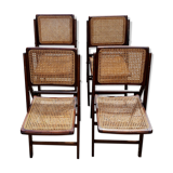 4 vintage wood and canning folding chairs