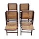 4 vintage wood and canning folding chairs
