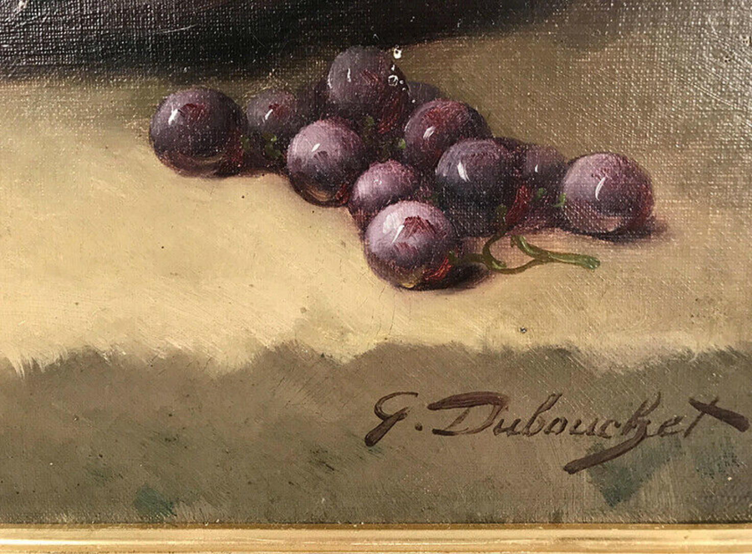 Oil on canvas, still life by Dubouchet
