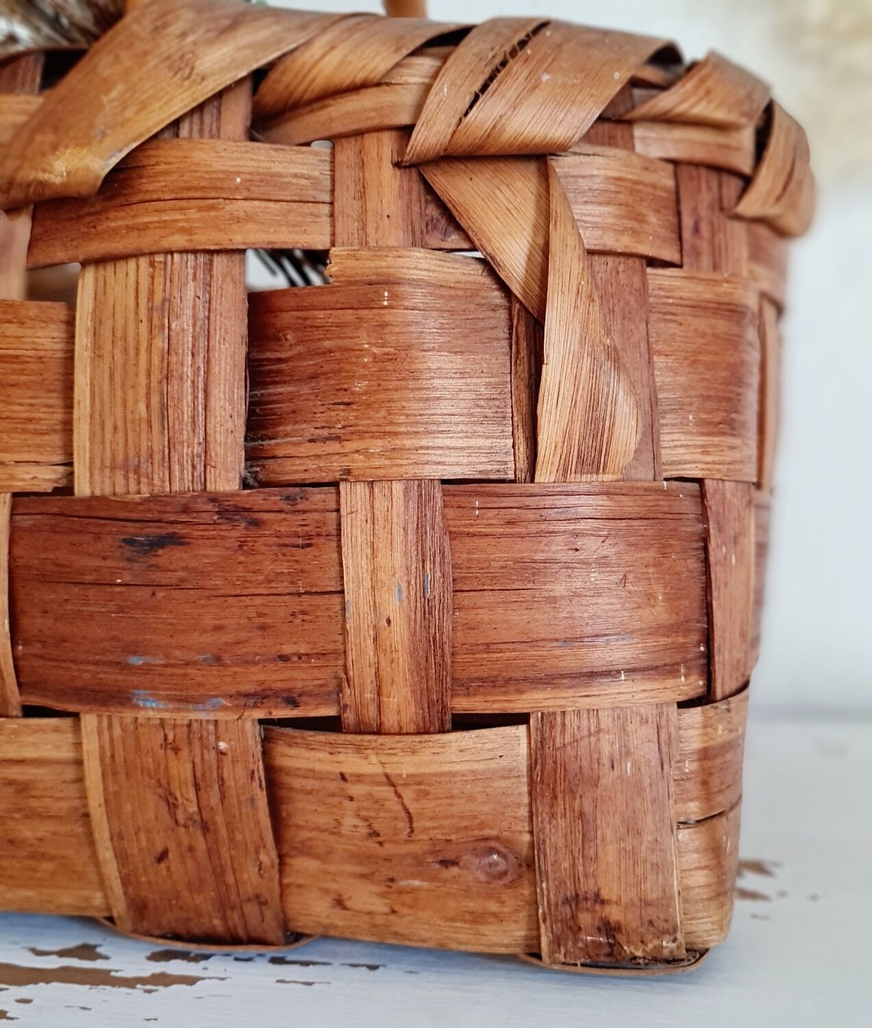 Vintage basket in natural fibers